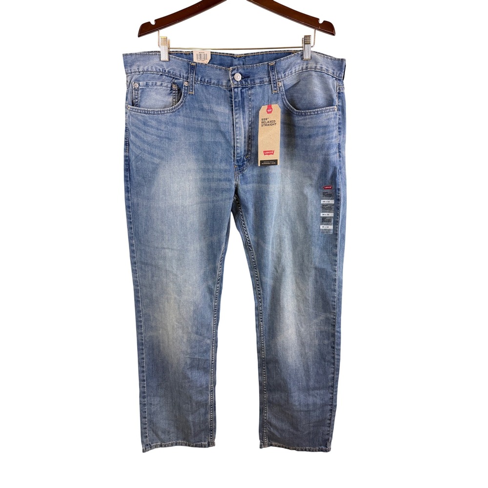 Levi's 559 Relaxed Straight Jeans Mens 38x32 Blue Denim NWT